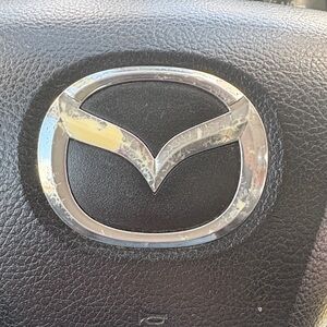 Car Steering Wheel Emblem - Black and Silver